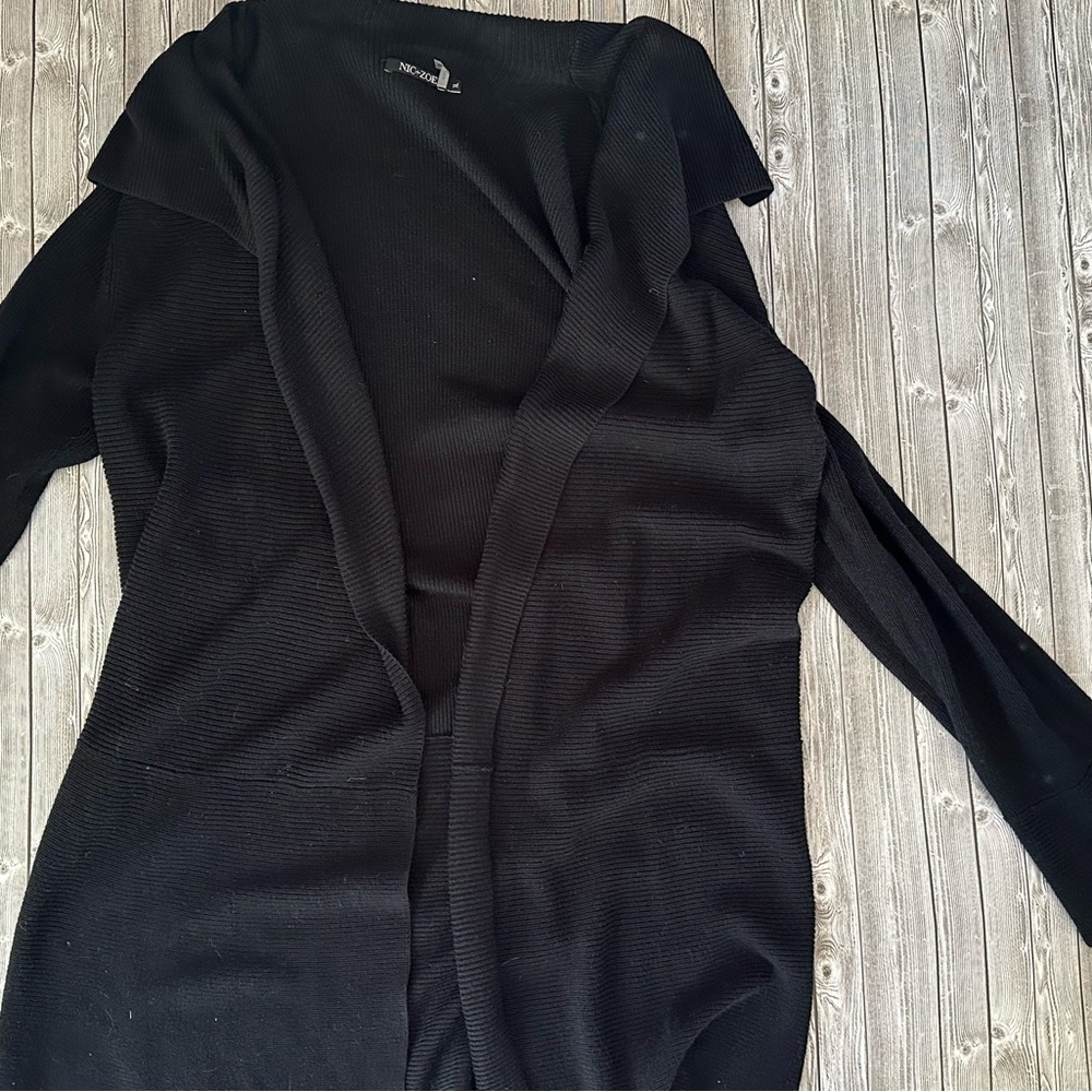 NIC+ZOE Black Knit Cardigan Sweater
